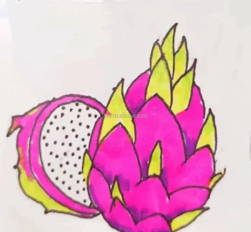 可爱的水果简笔画，儿童彩色画少儿美术简笔水果画