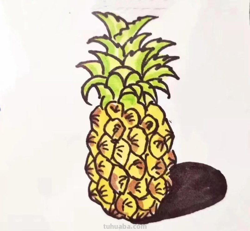 可爱的水果简笔画，儿童彩色画少儿美术简笔水果画