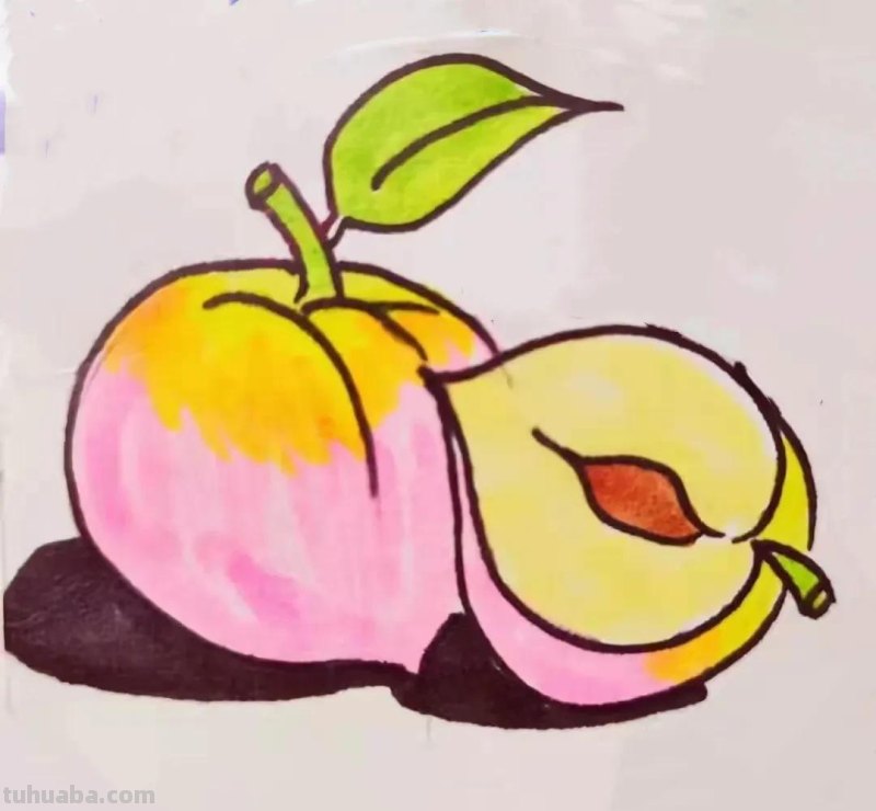 可爱的水果简笔画，儿童彩色画少儿美术简笔水果画