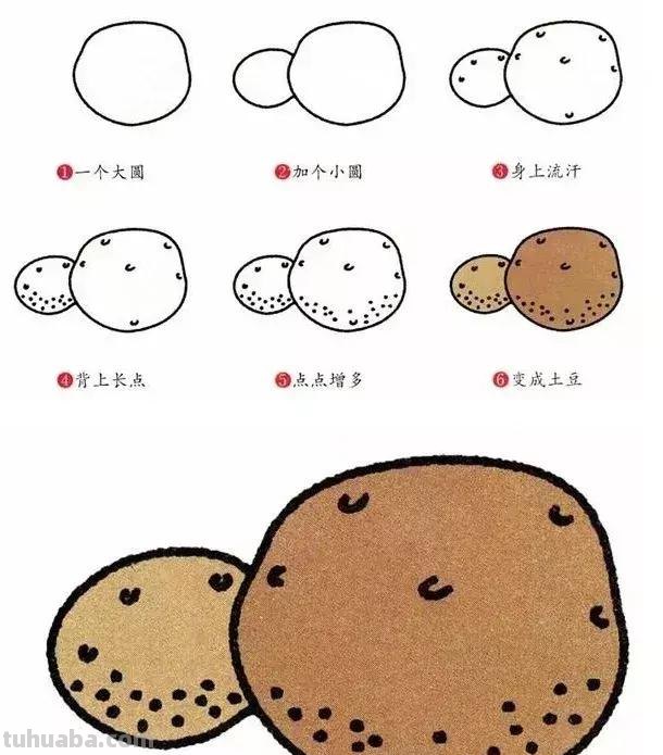 简笔画｜蔬菜简笔画系列，简单好画，一学就会，收藏好陪宝宝画