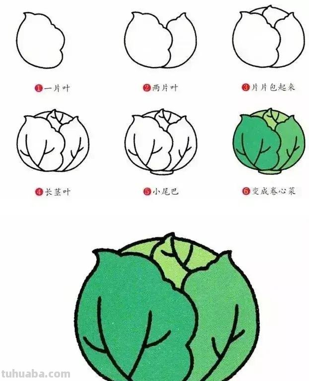 简笔画｜蔬菜简笔画系列，简单好画，一学就会，收藏好陪宝宝画