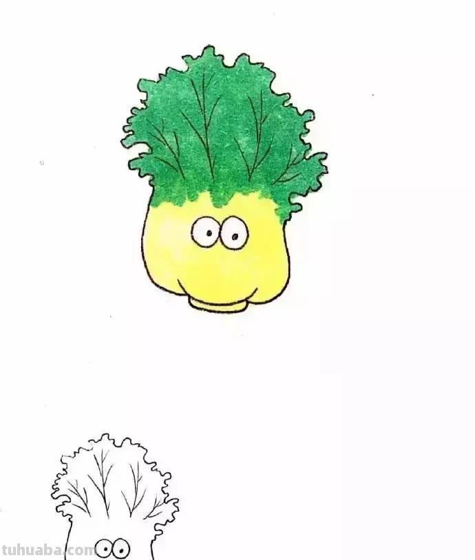 简笔画 - 超萌蔬菜简笔画，简单好画，一学就会，为孩子收藏！