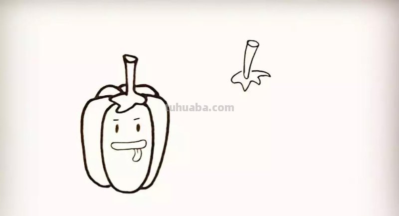 简笔画 - 儿童蔬菜简笔画教程：火爆的辣椒，家长收藏学习！