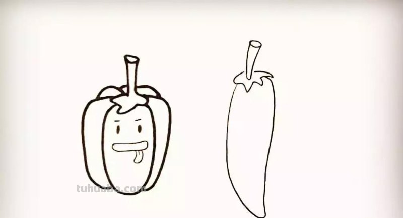 简笔画 - 儿童蔬菜简笔画教程：火爆的辣椒，家长收藏学习！
