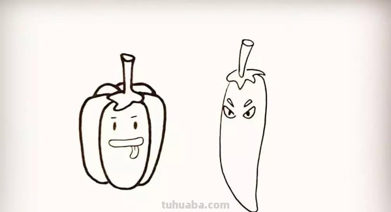 简笔画 - 儿童蔬菜简笔画教程：火爆的辣椒，家长收藏学习！