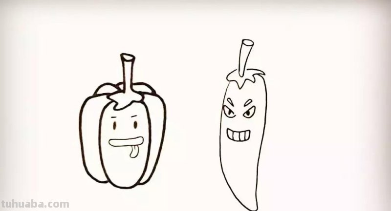 简笔画 - 儿童蔬菜简笔画教程：火爆的辣椒，家长收藏学习！