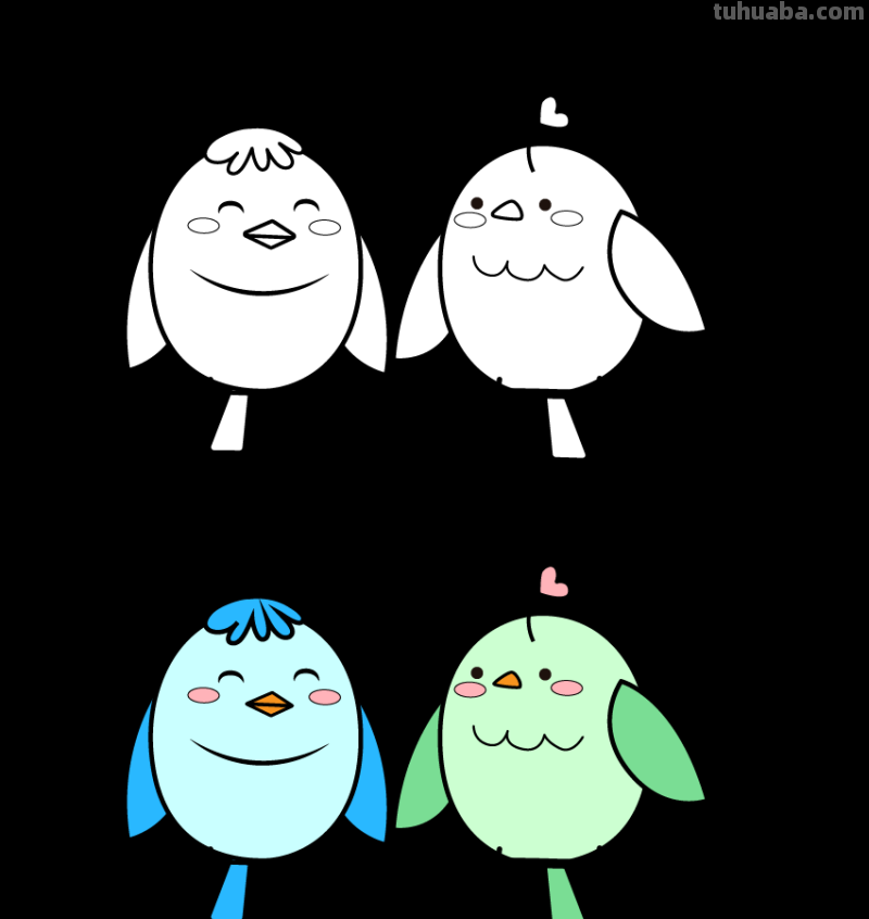 8只可爱的小鸟简笔画素材，初学者，简单实用