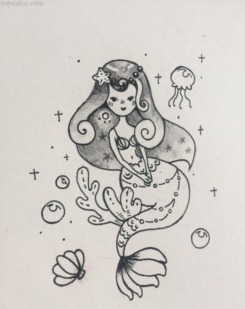 海洋生物简笔画，胖嘟嘟的河豚，卖萌的魔鬼鱼，快来看看吧