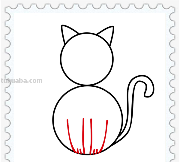 儿童简笔画精选-用数字 “8” 画猫（Cat）