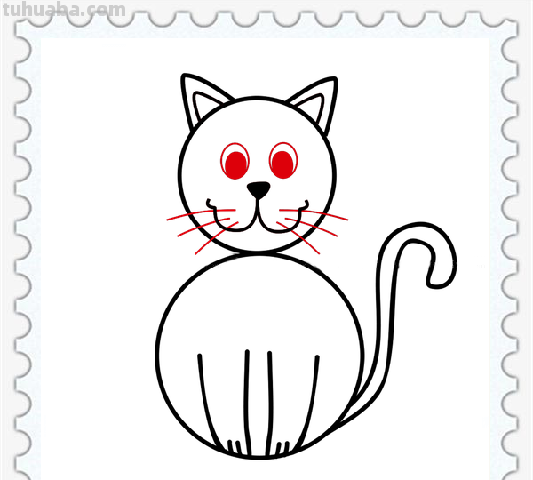 儿童简笔画精选-用数字 “8” 画猫（Cat）