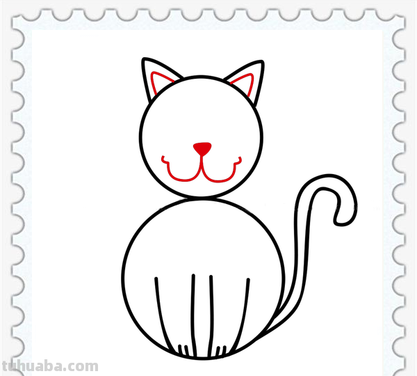 儿童简笔画精选-用数字 “8” 画猫（Cat）