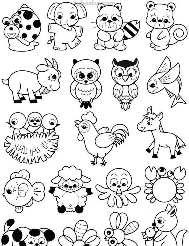 各种小动物的100种简笔画法，超级实用的素材