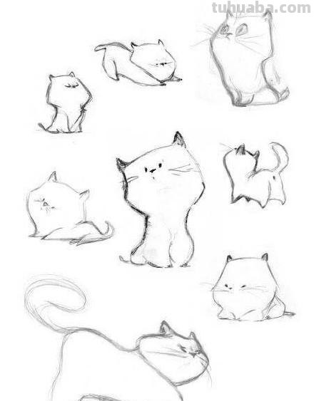 一大波简笔画猫的各种动作画法（素材）