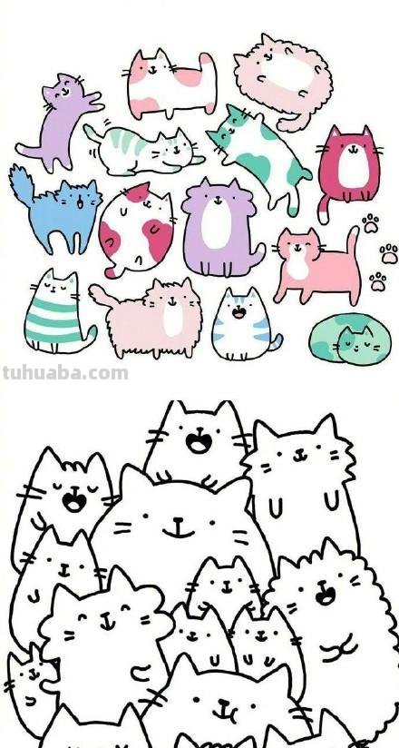 一大波简笔画猫的各种动作画法（素材）
