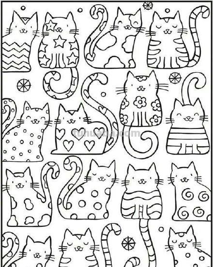 一大波简笔画猫的各种动作画法（素材）