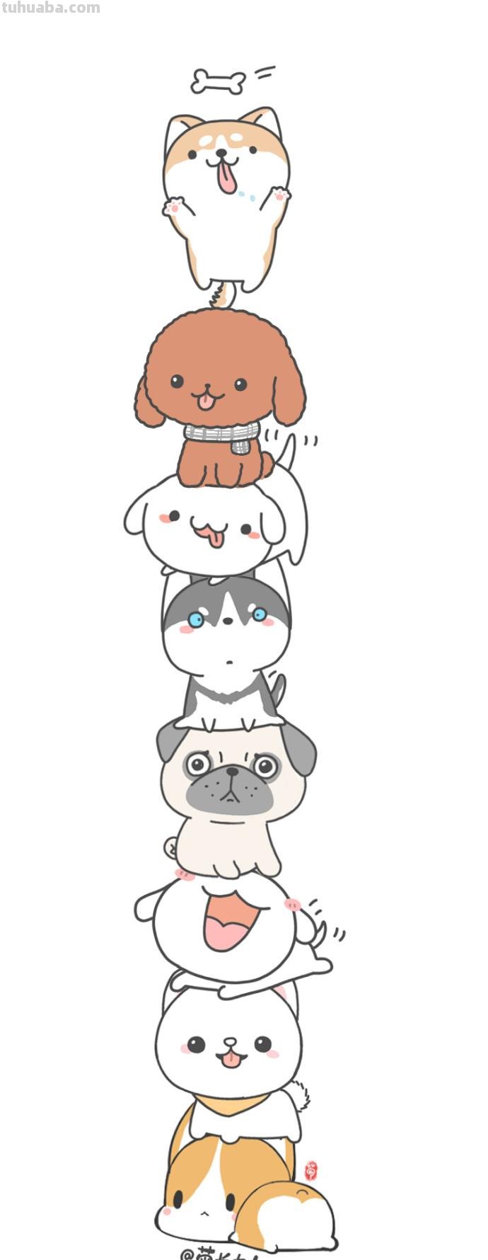 各种狗狗简笔画教程~