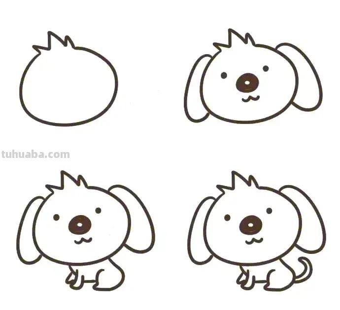 9种小狗简笔画的画法，家长们收干货了，学会再也不担心不会画了