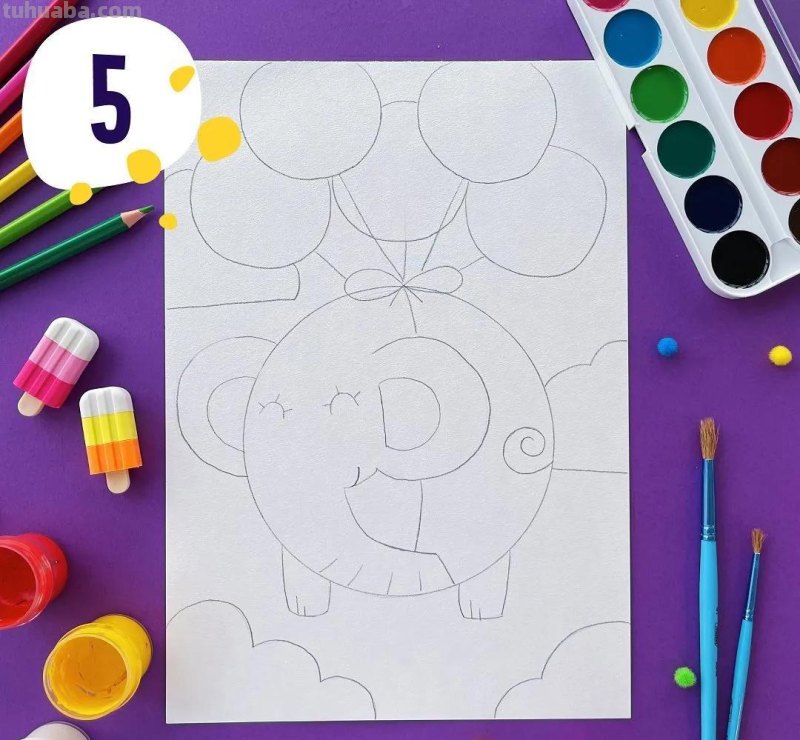 简笔画教程|会飞的大象,会不会掉下来呢? 简笔画教程|会飞的大象,会不会掉下来呢?