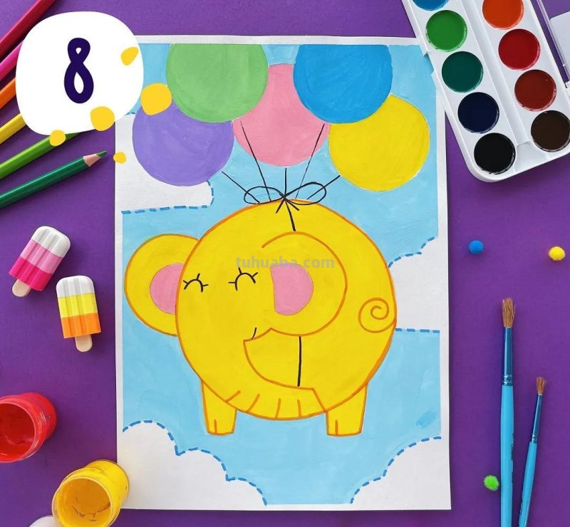 简笔画教程|会飞的大象,会不会掉下来呢? 简笔画教程|会飞的大象,会不会掉下来呢?