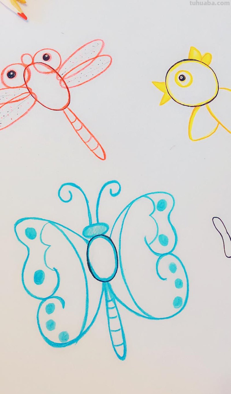 手账简笔画素材-10秒钟学会天上会飞的动物，超萌超简单！