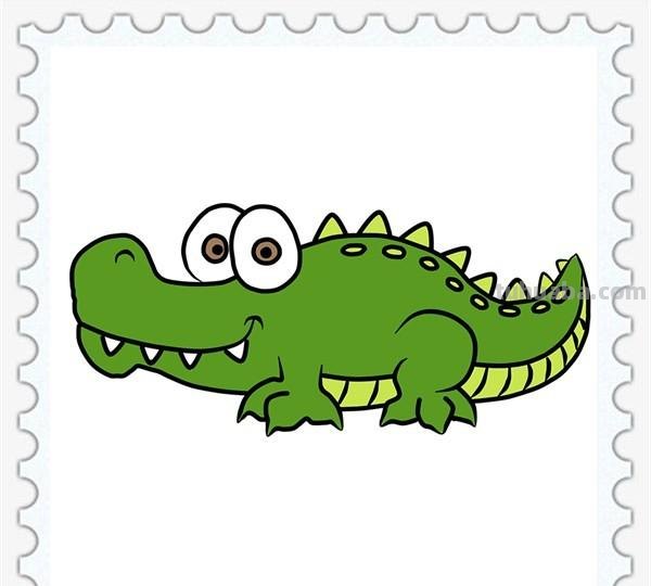儿童简笔画精选-鳄鱼(Crocodile)的简笔画步骤