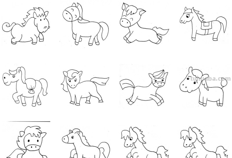 简笔画 - 分步骤讲解六种动物简笔画画法，快收藏起来学习绘画吧