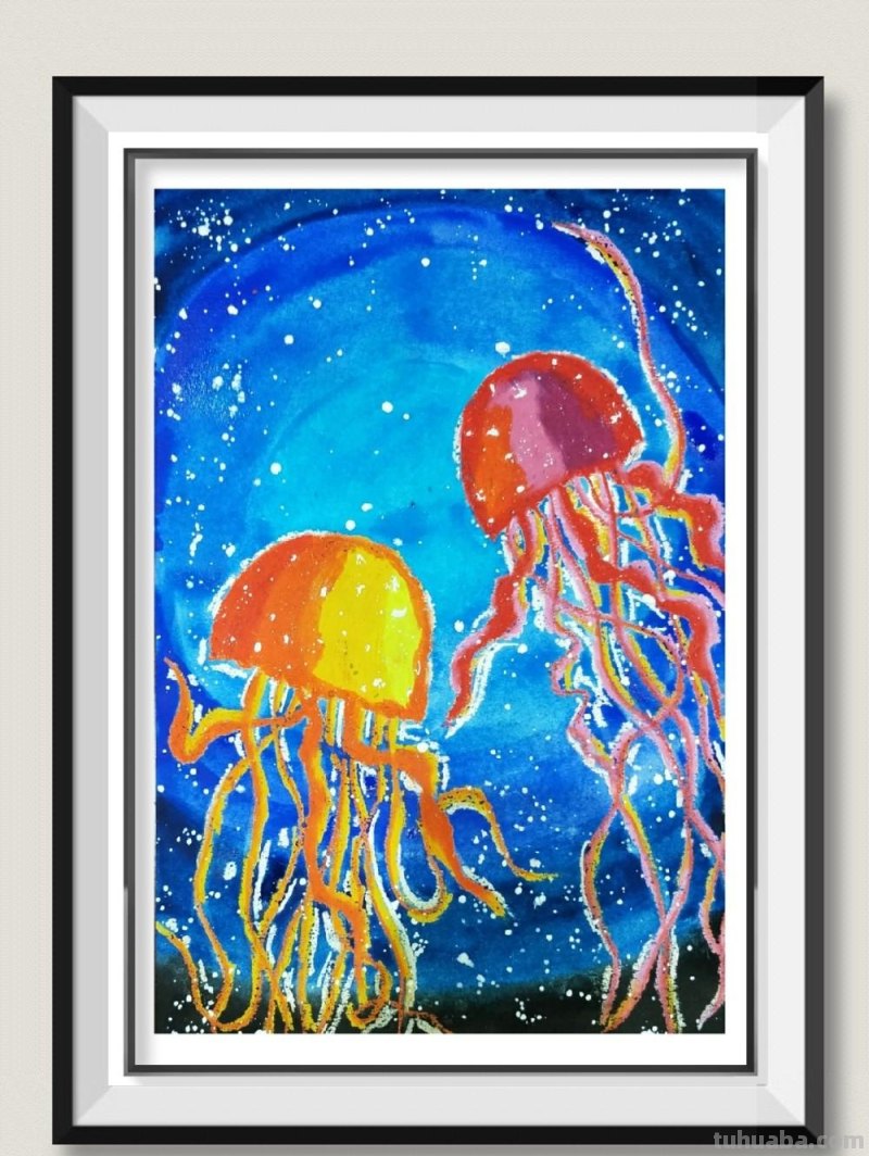 少儿美术(动物篇) ‖《水母》油水分离法的学习和运用 少儿美术(动物篇) ‖《水母》油水分离法的学习和运用