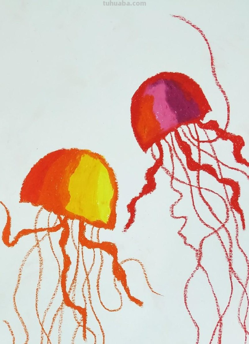 少儿美术(动物篇) ‖《水母》油水分离法的学习和运用 少儿美术(动物篇) ‖《水母》油水分离法的学习和运用