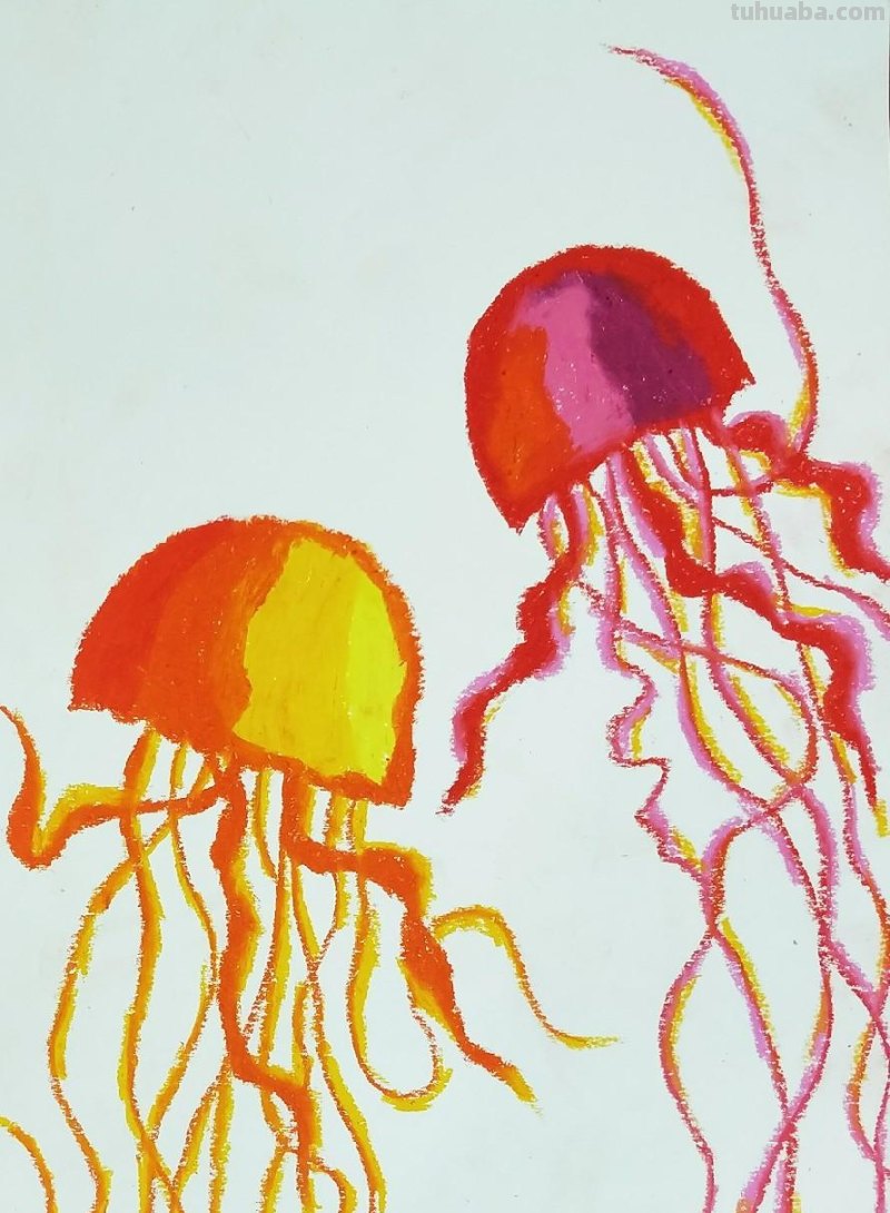 少儿美术(动物篇) ‖《水母》油水分离法的学习和运用 少儿美术(动物篇) ‖《水母》油水分离法的学习和运用