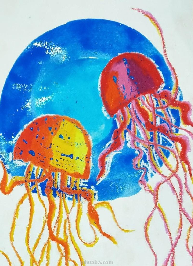 少儿美术(动物篇) ‖《水母》油水分离法的学习和运用 少儿美术(动物篇) ‖《水母》油水分离法的学习和运用