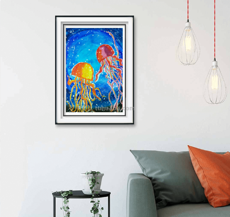 少儿美术(动物篇) ‖《水母》油水分离法的学习和运用 少儿美术(动物篇) ‖《水母》油水分离法的学习和运用