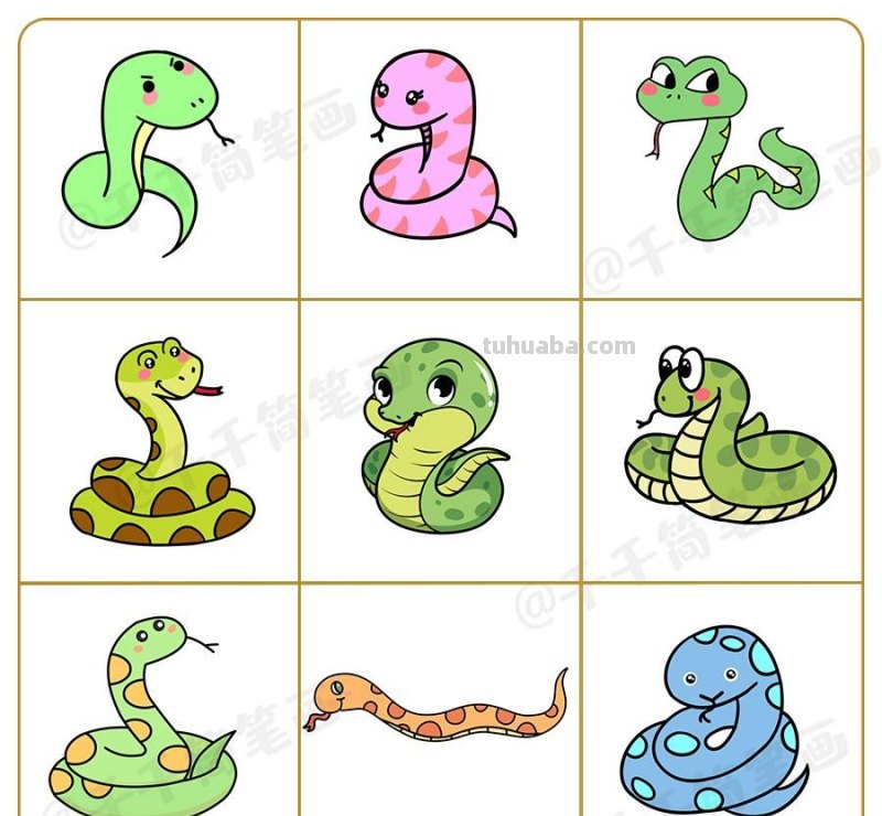 十二生肖动物简笔画素材大全，画法简单，小白也能学会画小动物