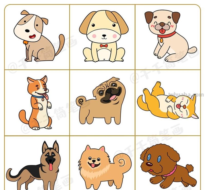 十二生肖动物简笔画素材大全，画法简单，小白也能学会画小动物