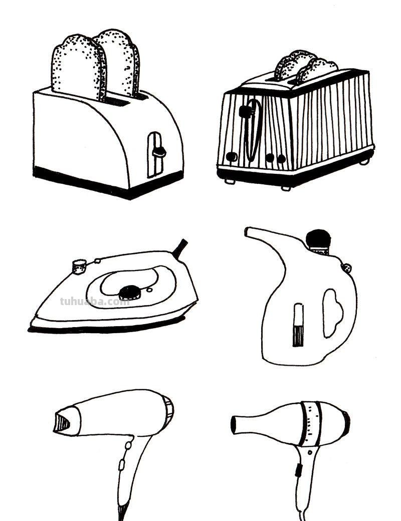 60个家电简笔画！儿童很适合素材，还可以帮助认识实物！收藏