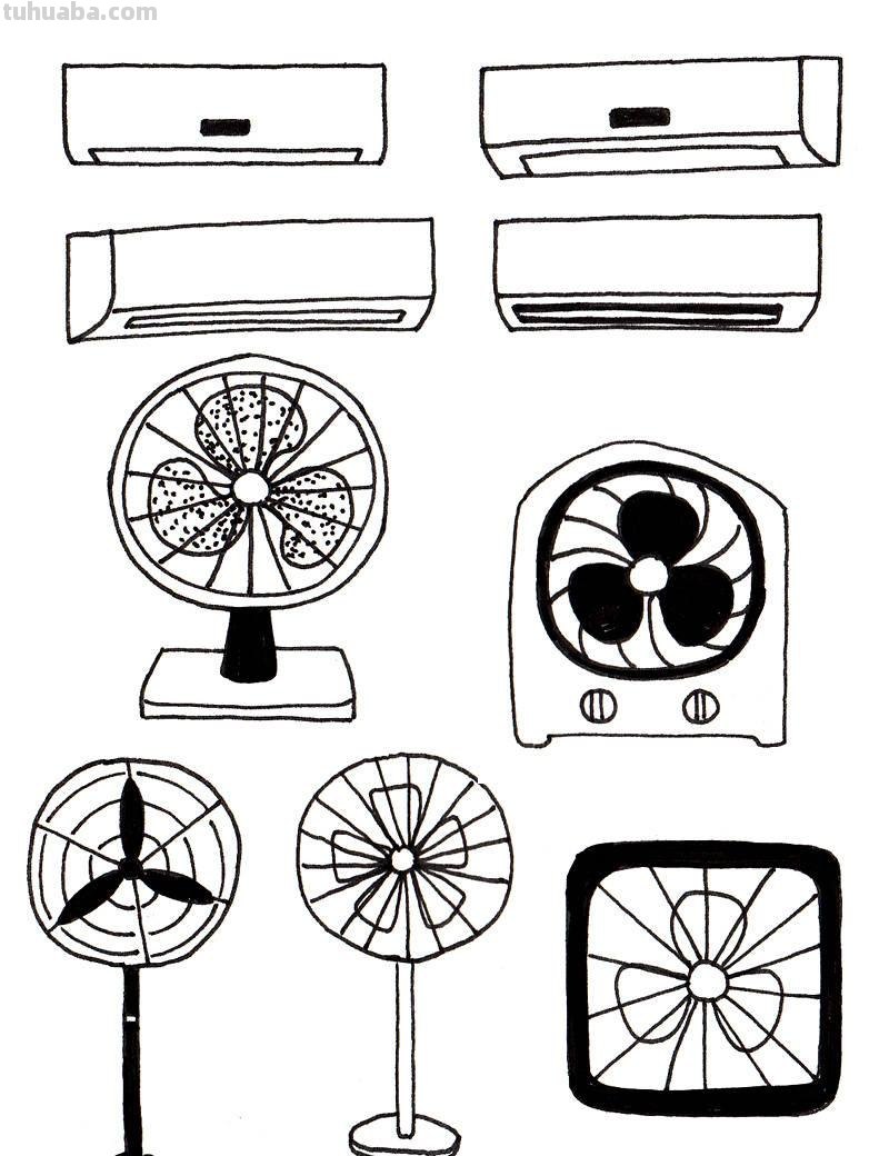 60个家电简笔画！儿童很适合素材，还可以帮助认识实物！收藏