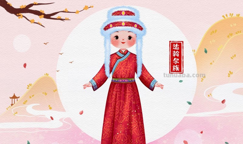 手绘插画｜56民族传统服饰手绘人物图