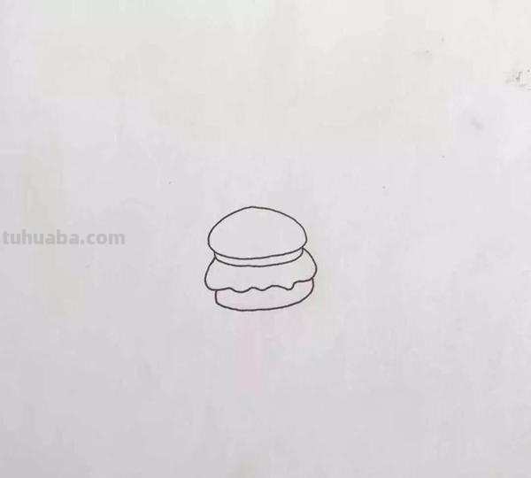 食物简笔画教程：好吃的汉堡包怎么画？画完垂涎欲滴
