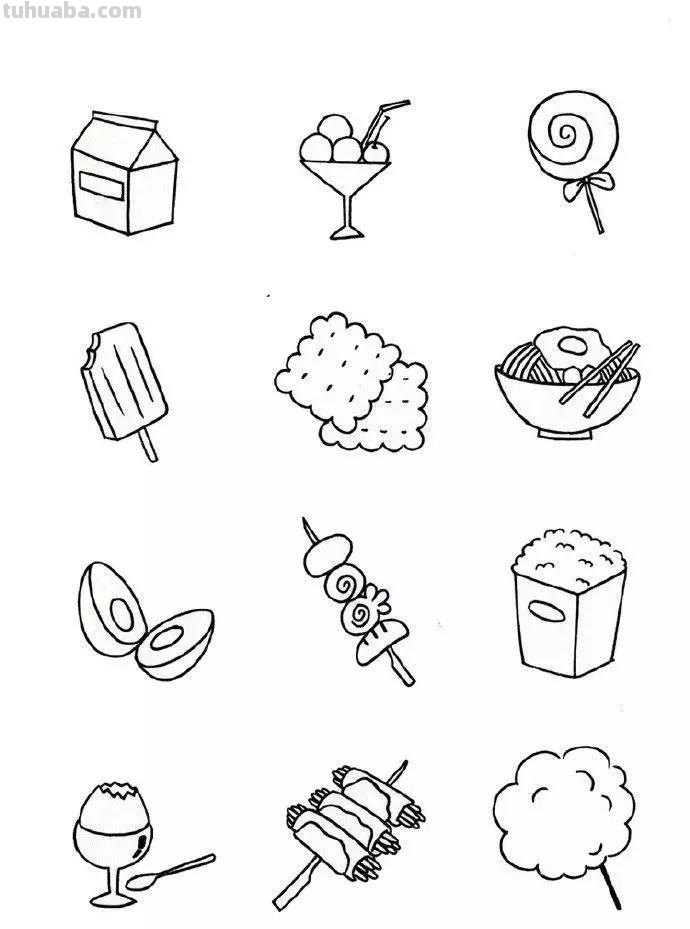 简笔画丨萌萌哒食物简笔画，开脑益智，一学就会，建议收藏学习！