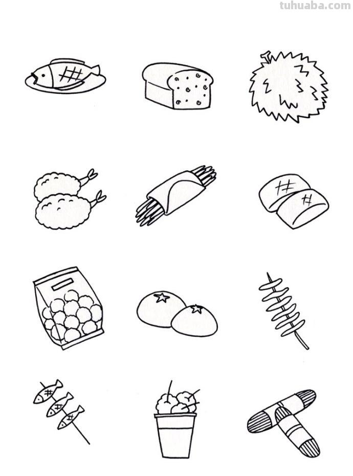 干货来袭~一组食物简笔画大全~