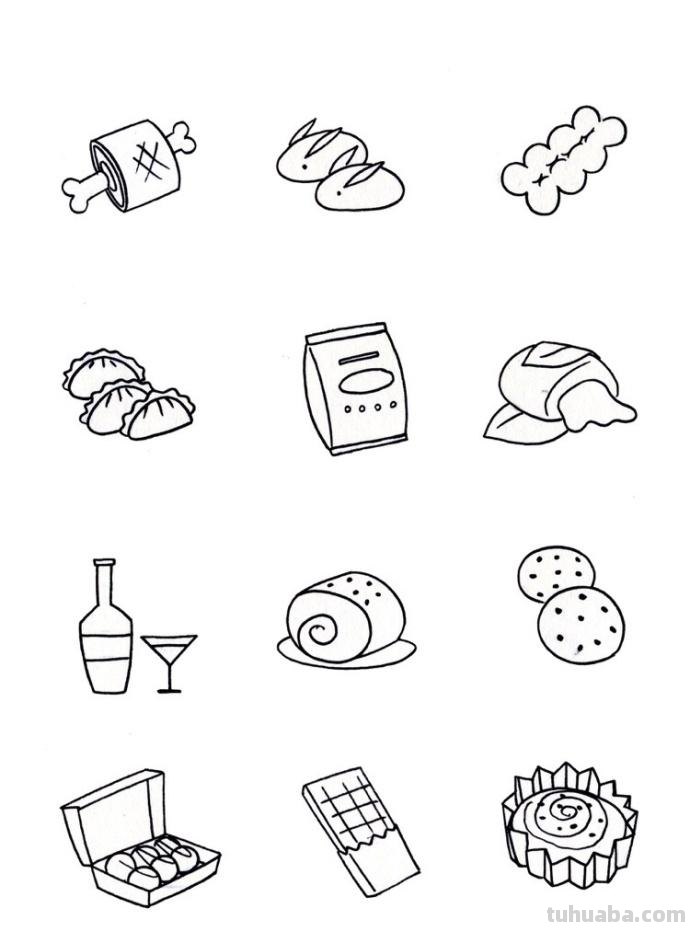 干货来袭~一组食物简笔画大全~