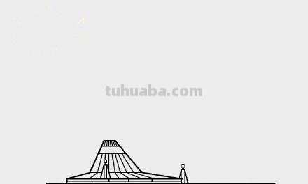 一组简约风建筑简笔画