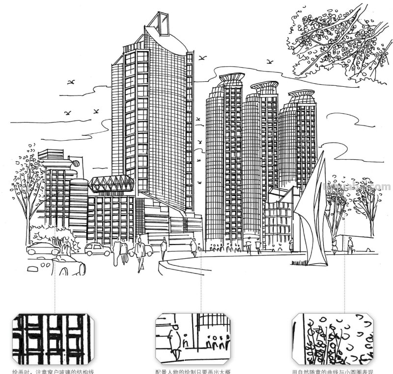 不会画高楼画法？分步骤教你画，看起来很难画，其实画起来很简单