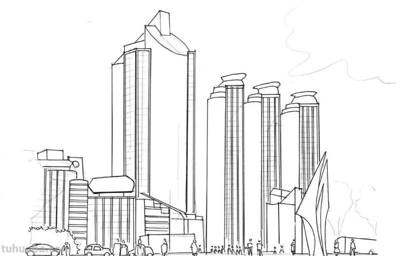 不会画高楼画法？分步骤教你画，看起来很难画，其实画起来很简单