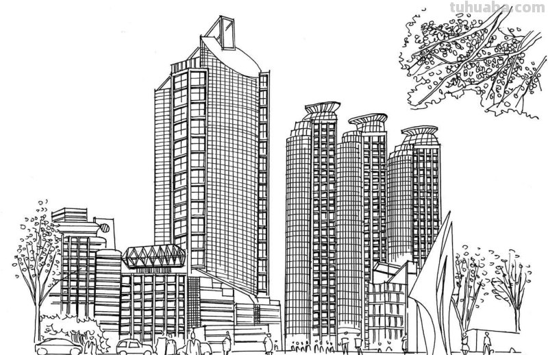 不会画高楼画法？分步骤教你画，看起来很难画，其实画起来很简单