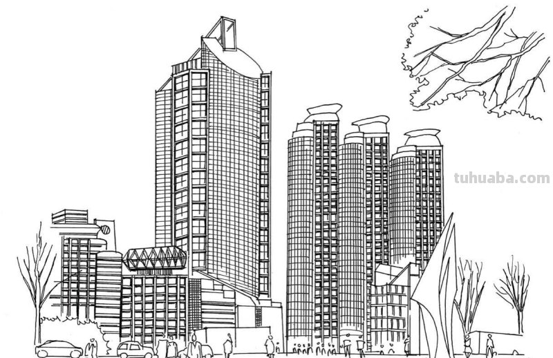 不会画高楼画法？分步骤教你画，看起来很难画，其实画起来很简单