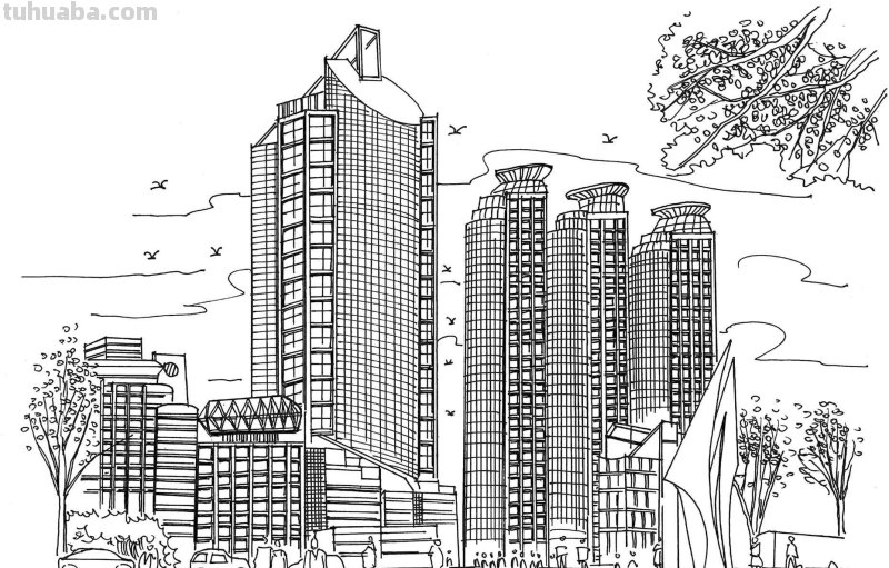 不会画高楼画法？分步骤教你画，看起来很难画，其实画起来很简单