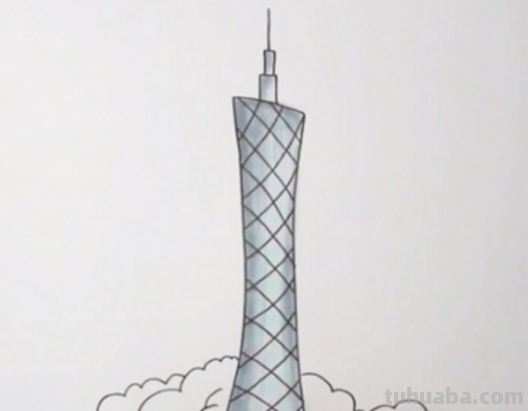 儿童简笔画教程-广州塔，这个小蛮腰可不得了