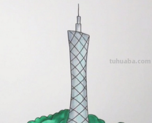 儿童简笔画教程-广州塔，这个小蛮腰可不得了
