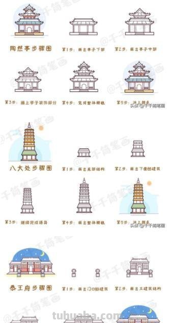 大三巴皇后广场妈阁庙港澳知名景点简笔画素材大全,快收藏 大三巴皇后广场妈阁庙港澳知名景点简笔画素材大全,快收藏