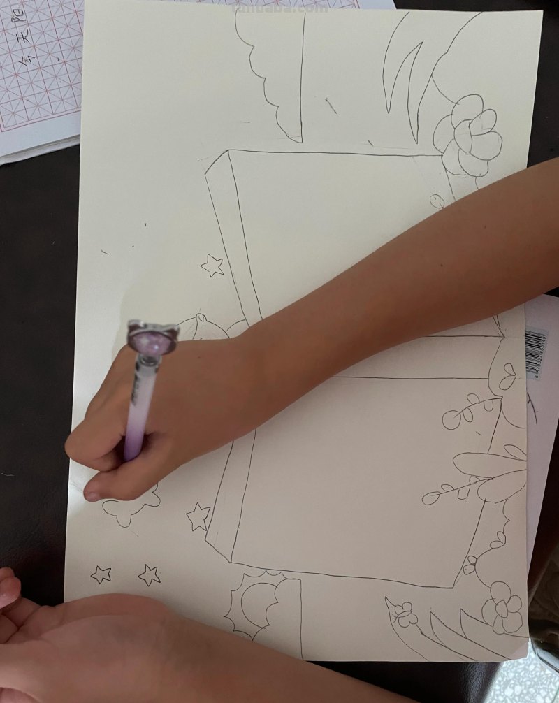 宝贝暑假成长之心理健康手抄报，画，读书卡，书签+英语小报